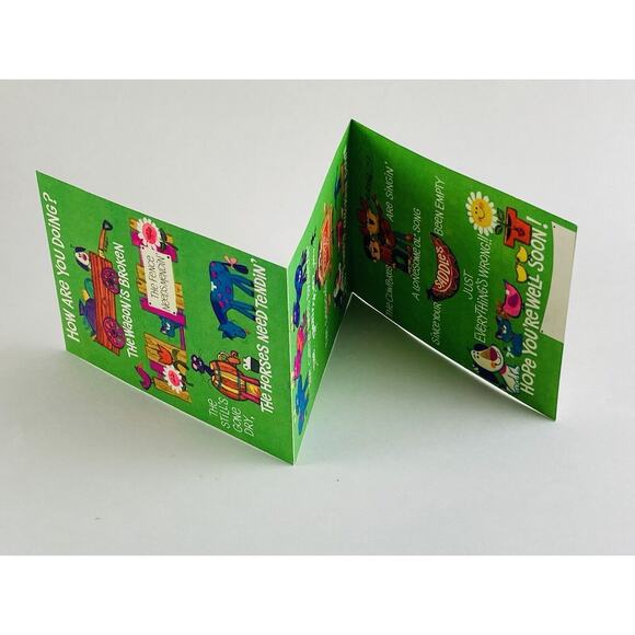 Vintage Hallmark Trifold Greeting Card Farm Funny RARE Get Well Horses Puppy Sad - Picture 6 of 9